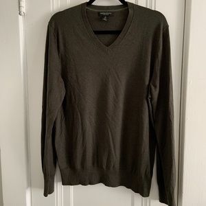Banana Republic Olive Green V-Neck Sweater